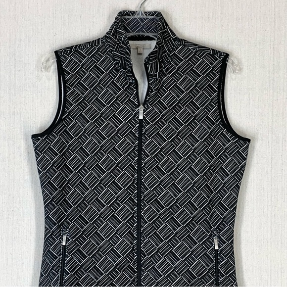 Adidas Women's Full Zip Geometric Print Faux Fur Lined Golf/Athletic Vest-Size S - Picture 2 of 16